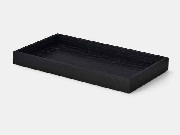 Oakywood Valet Tray in black – elegant desk accessory for organizing gadgets and keys | black, large
