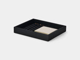 Oakywood Valet Tray in black – versatile black tray for decluttering your desk | black, medium