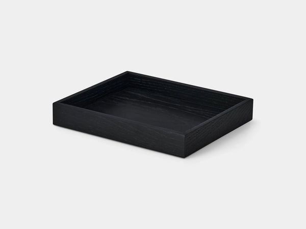Oakywood Valet Tray in black – deep tray for organizing notes, electronics, and stationery | black, medium