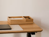 Wooden box organizer on a plain background  | oak, 