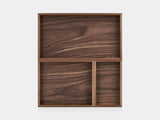 Oakywood Valet Tray in black – sleek black tray for desk organization and small items | walnut, 