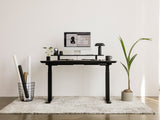 oakywood black wooden standing desk setup | black, , 