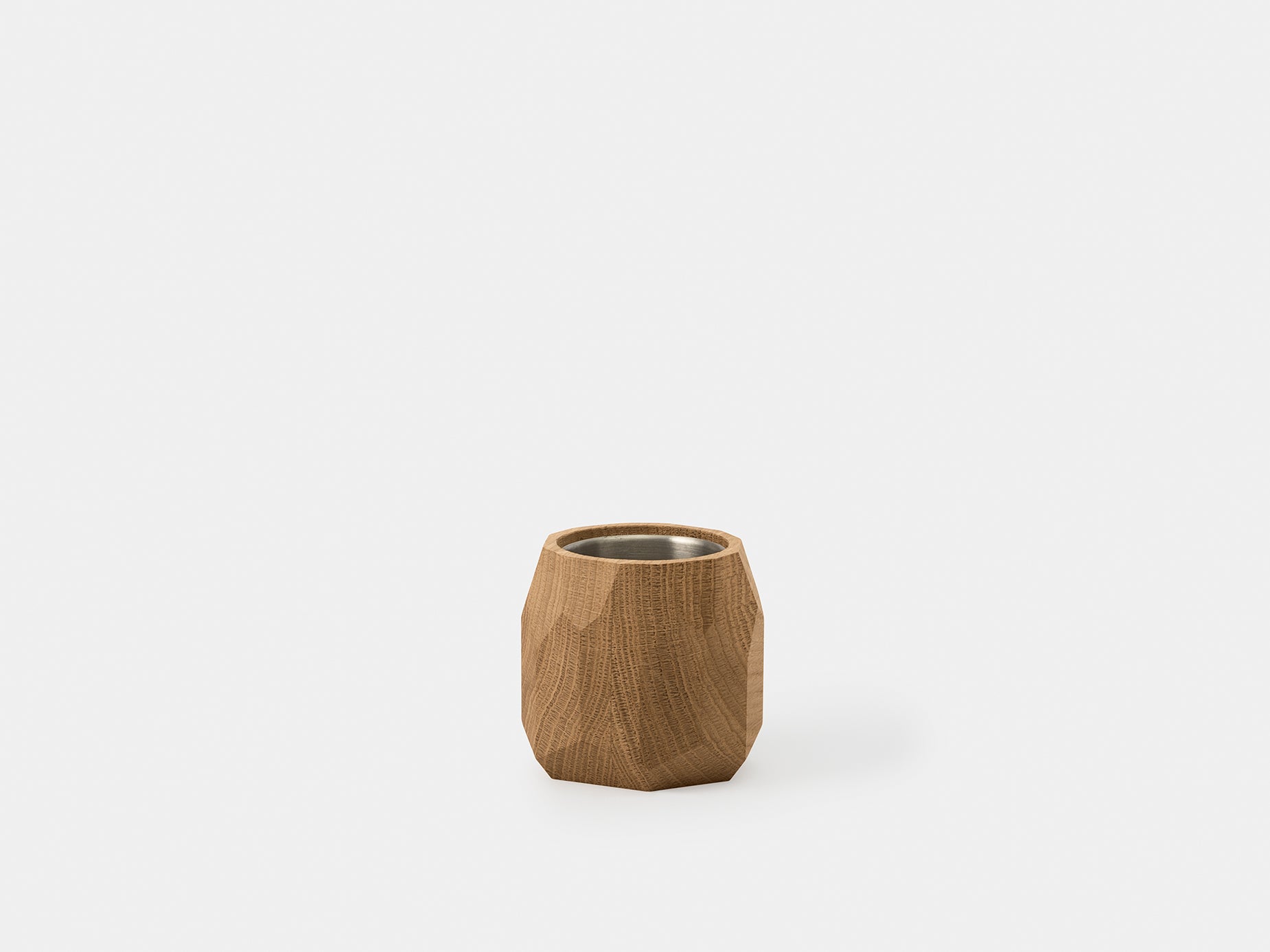 oakywood oak wooden geometric pot empty | oak