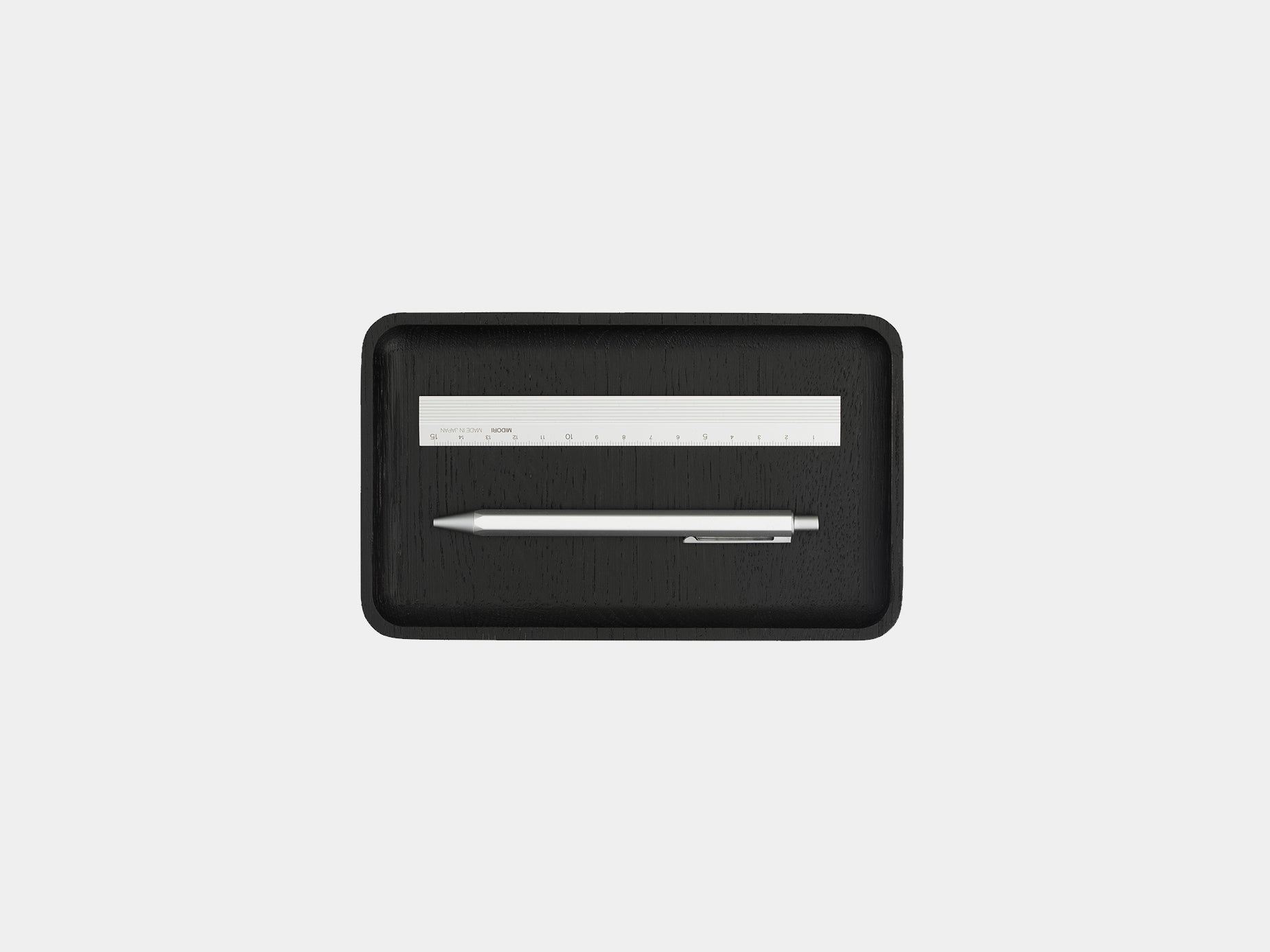 oakywood black wooden tray small size top view | black, small