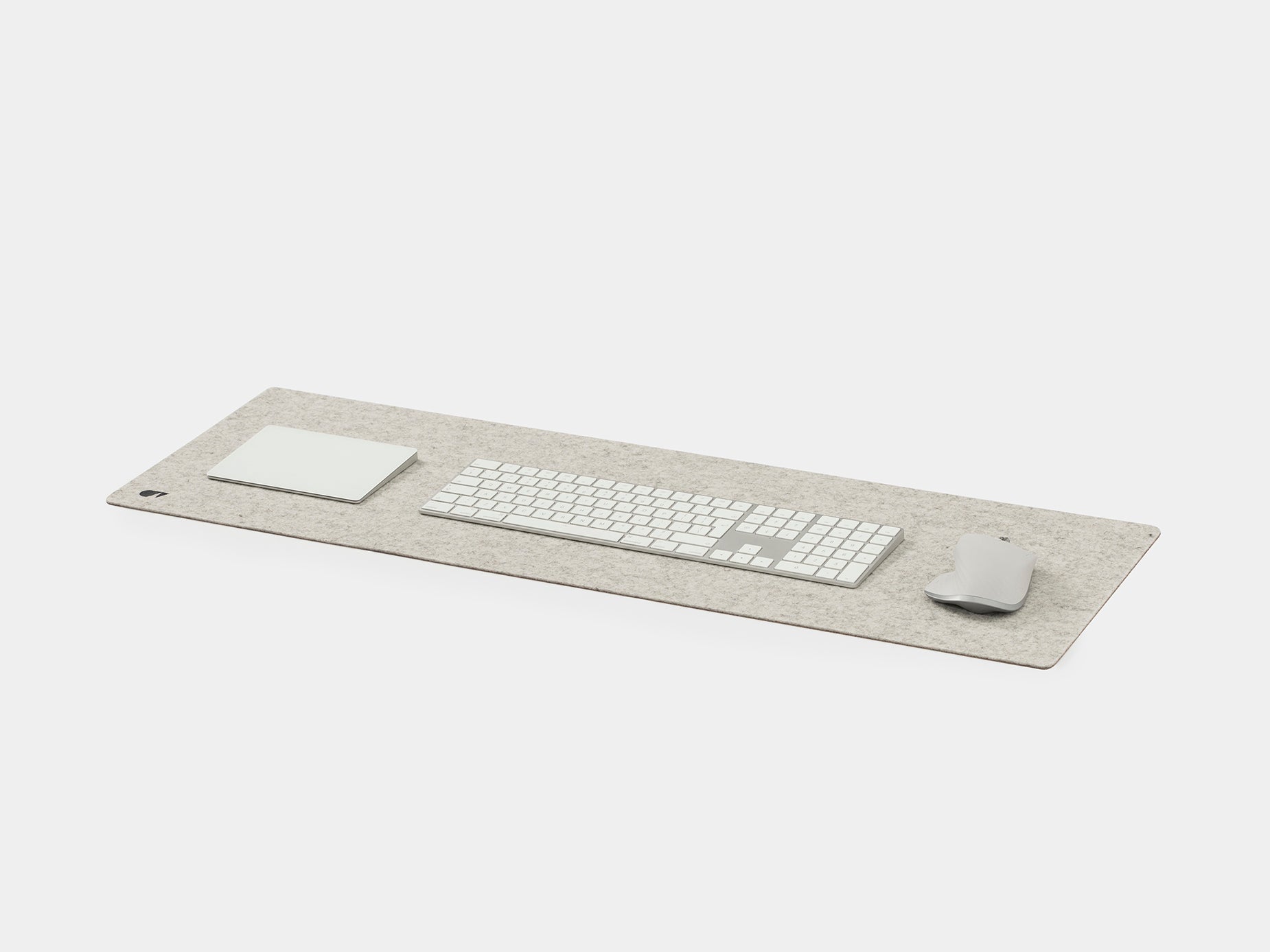 oakywood large stone grey felt desk mat side view | stone grey, 90x30