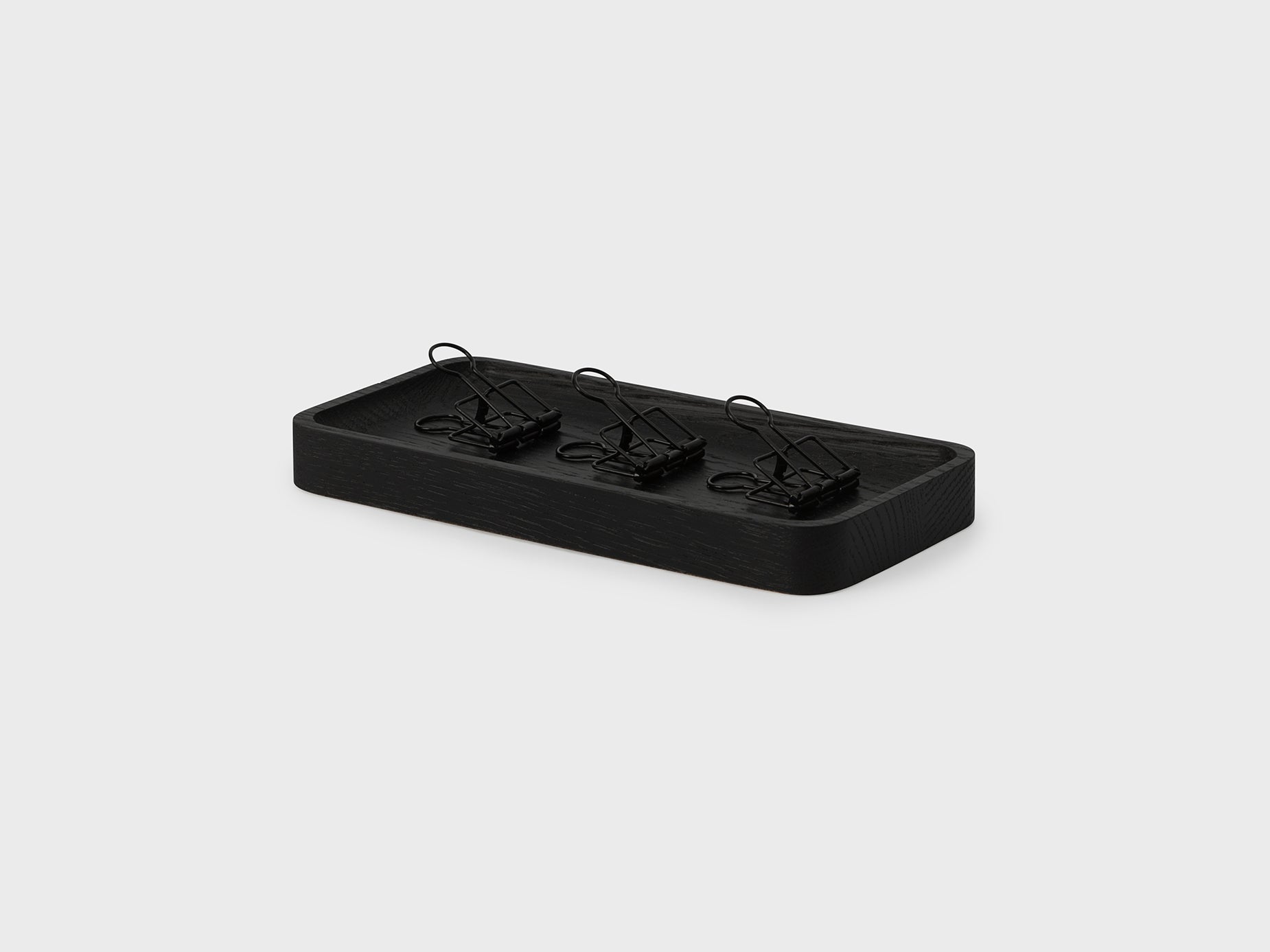 oakyblocks black wooden tray large size side view | black