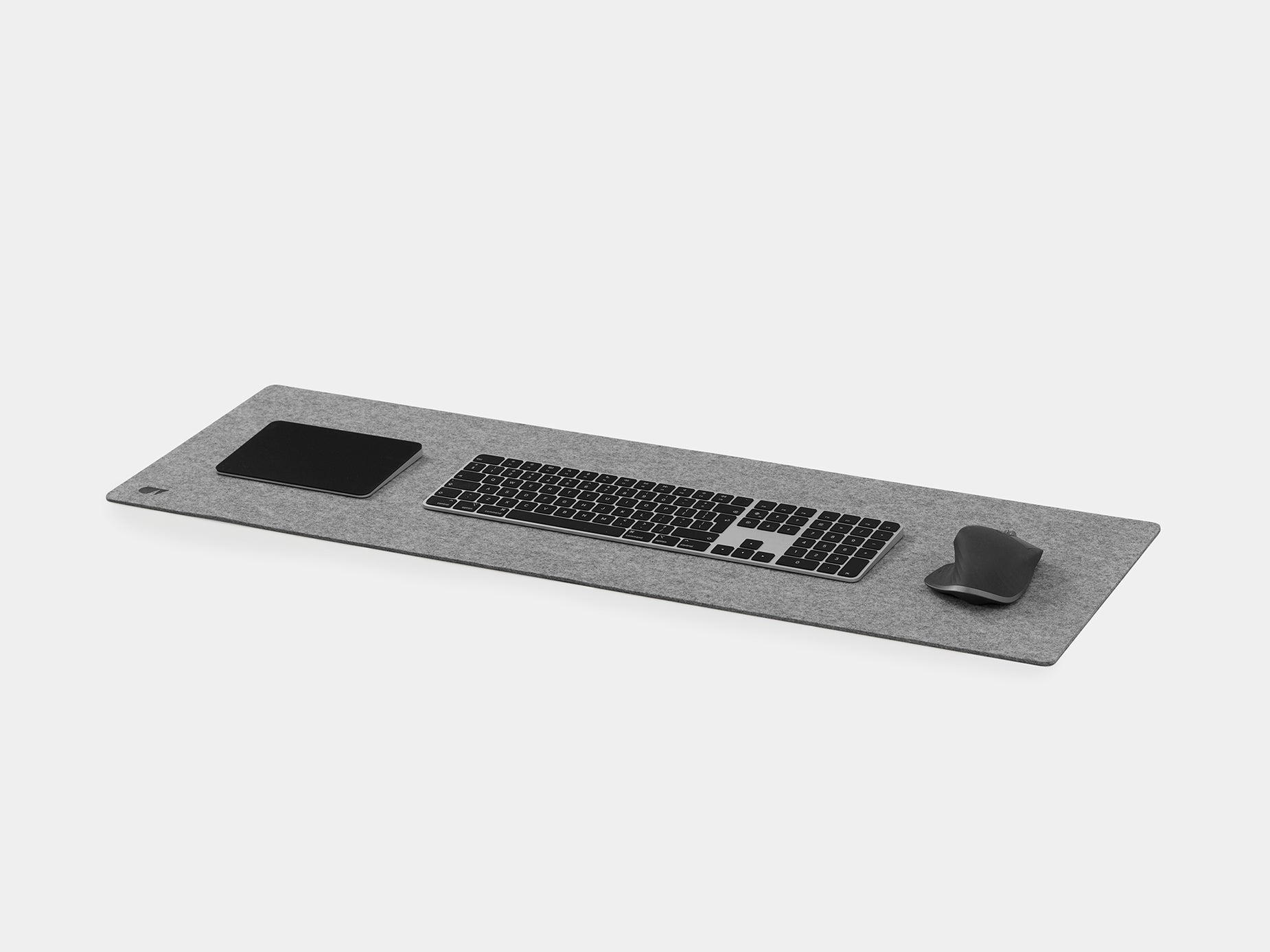 oakywood large grey felt desk mat side view | grey, 90x30