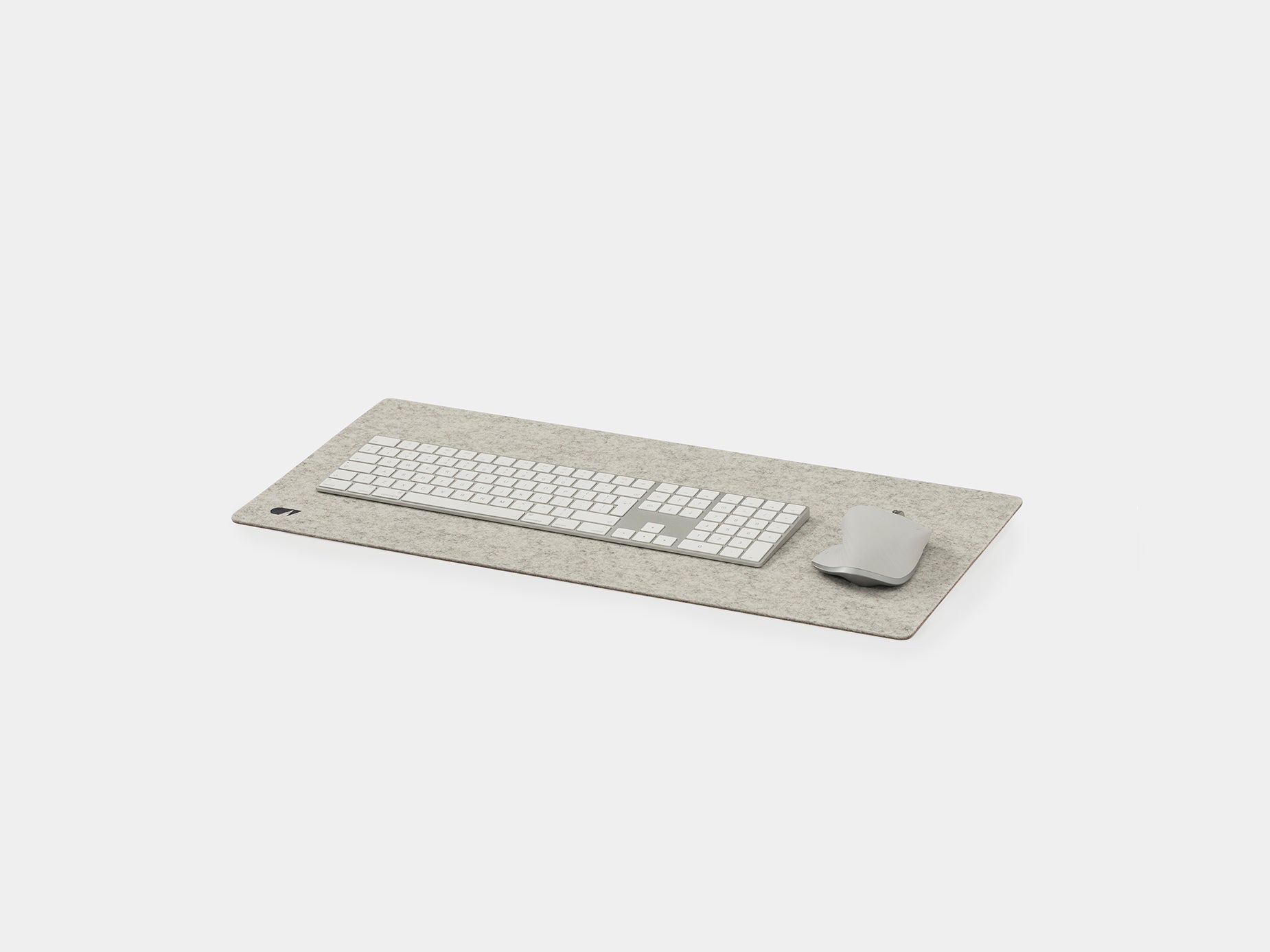 oakywood medium stone grey felt desk mat side view | stone grey, 62x30