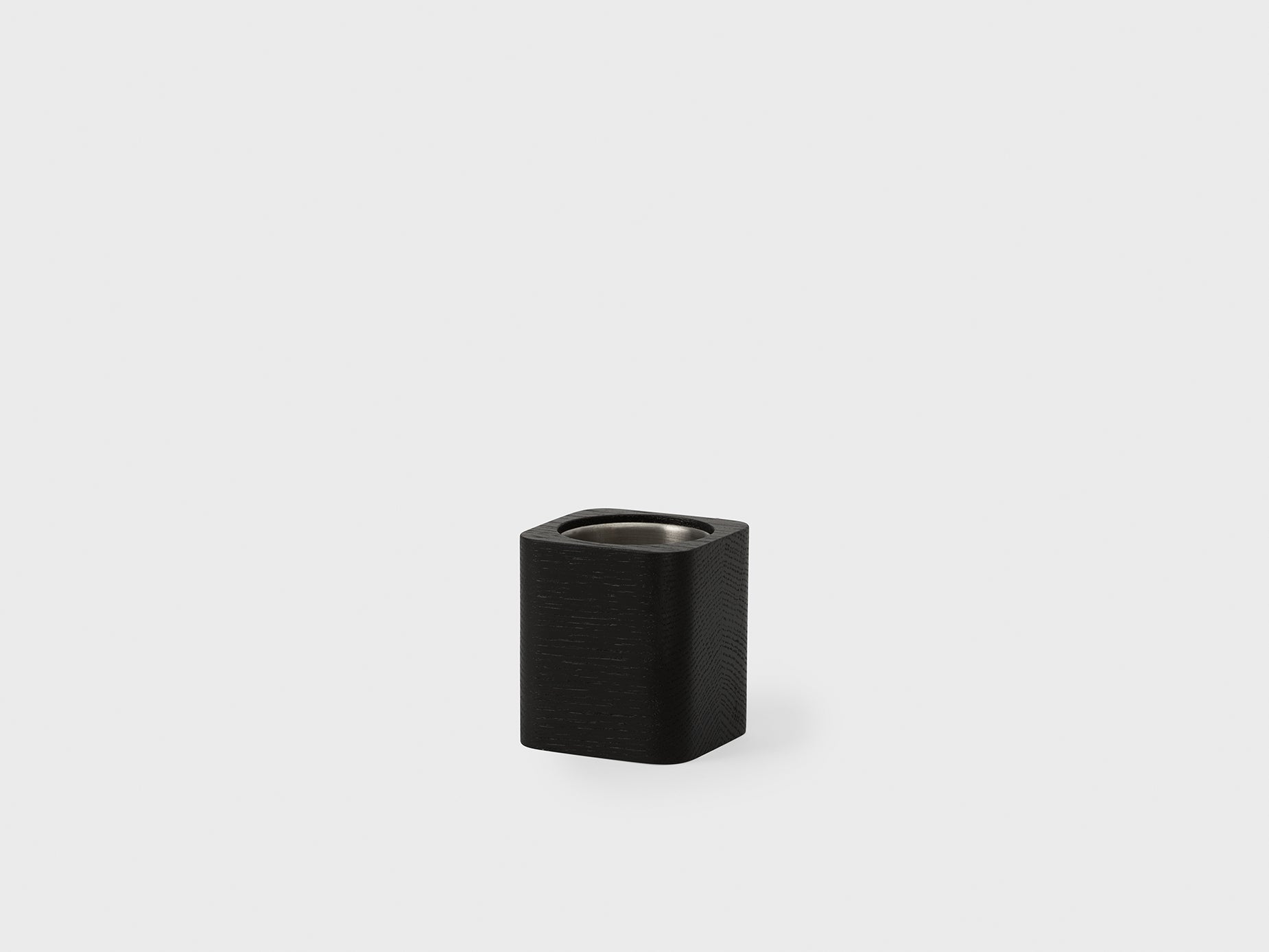 oakywood black wooden cubic pot empty | black