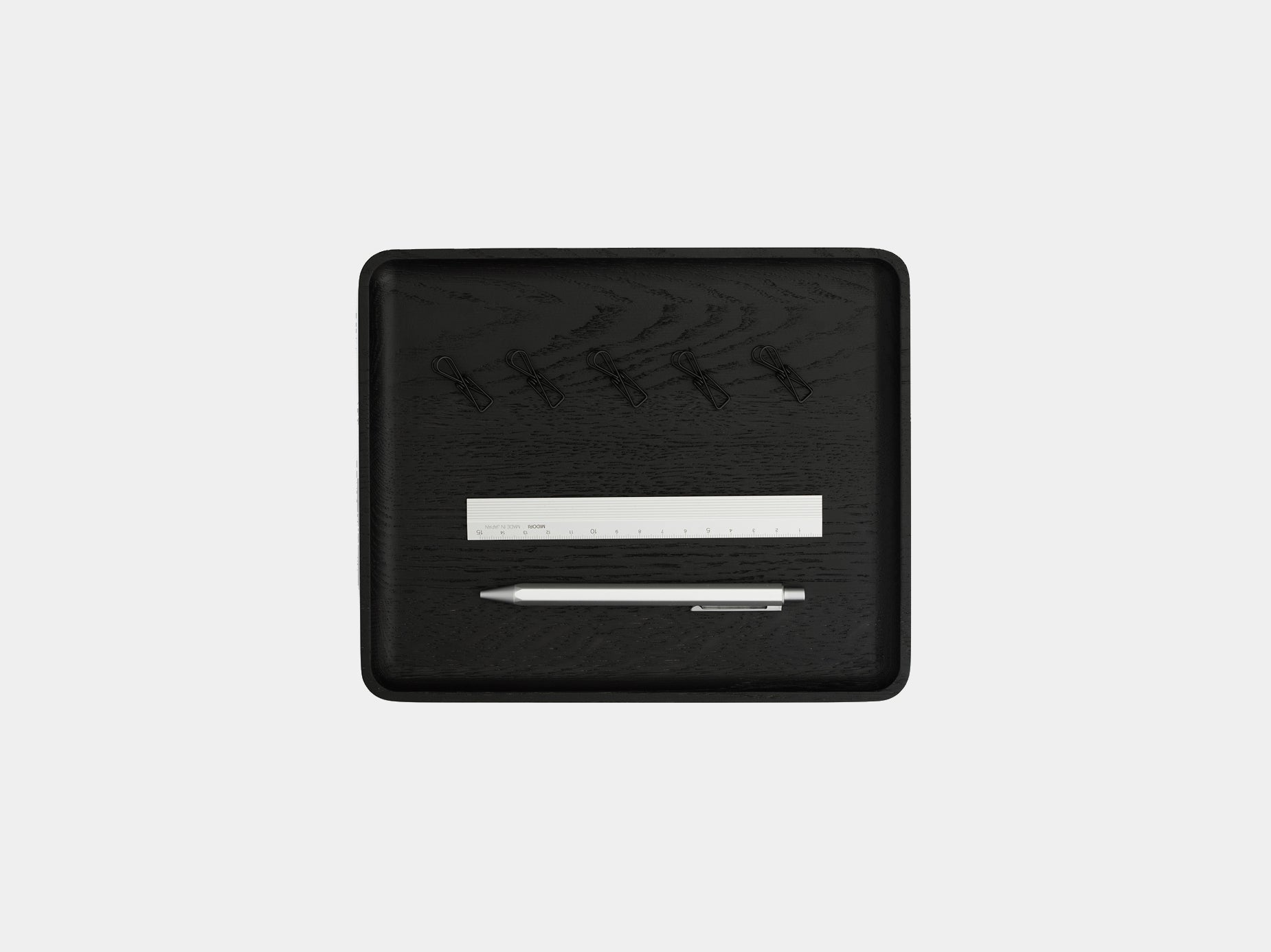 oakywood black wooden tray medium size top view | black, medium