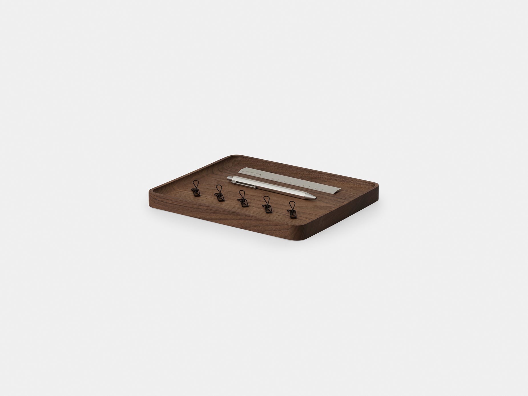 oakywood walnut wooden tray medium size side view | walnut, medium