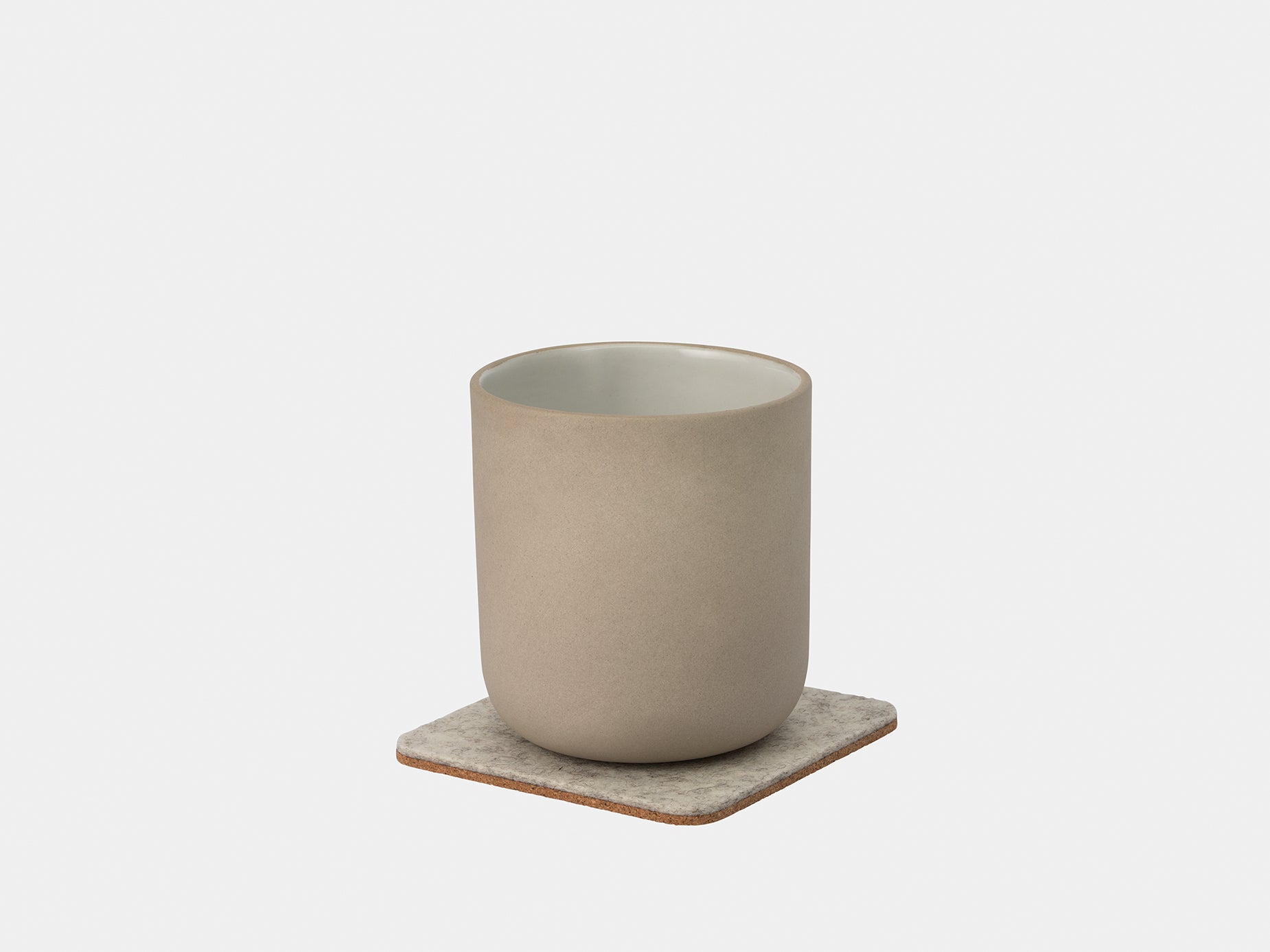 oakywood felt coasters stone grey in use | stone grey