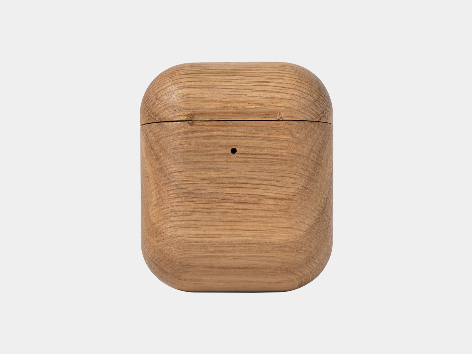 oakywood oak wooden airpods case front | oak, airpods 1/2