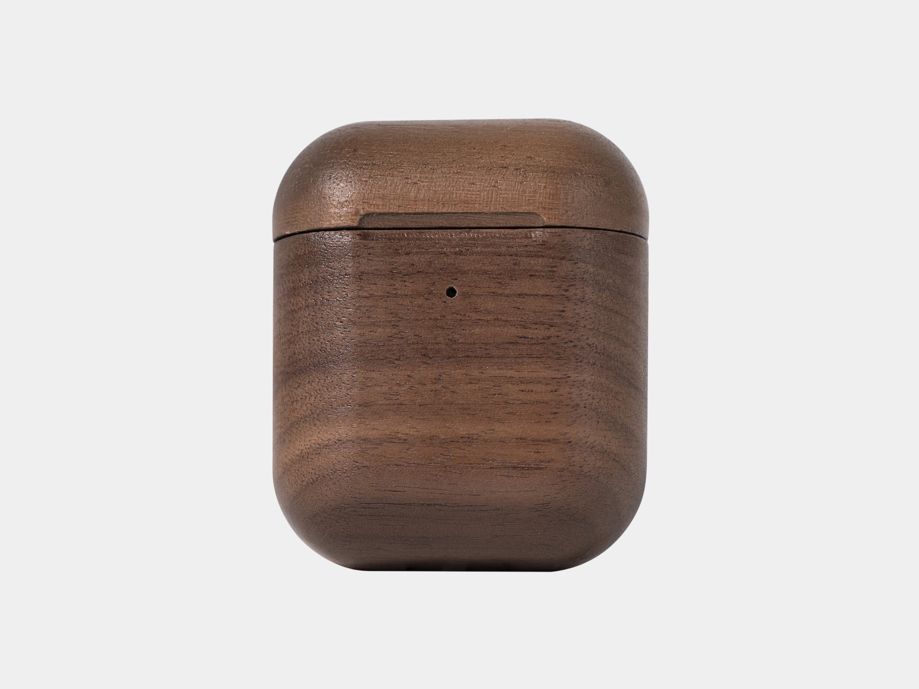 oakywood walnut wooden airpods case front | walnut, airpods 1/2