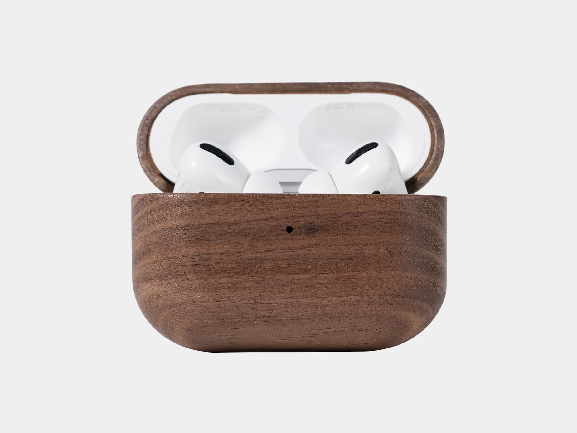 oakywood walnut wooden airpods pro case open | walnut, airpods pro/pro2